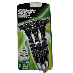 Gillette Mach3 Sensitive Men's Disposable Razors Comfortable Shave 3ct